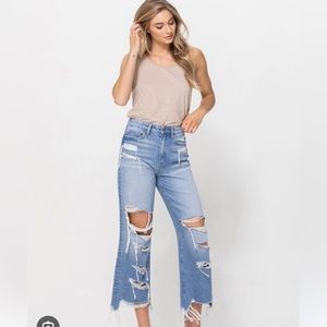 Flying Monkey NWT distressed cropped denim